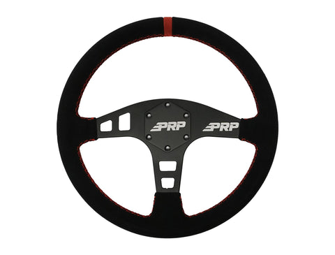 Flat Suede Steering Wheel  Red