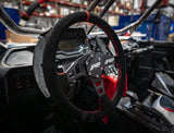 Flat Suede Steering Wheel  Red