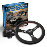 PRP Deep Dish Leather Steering Wheel Kit  Red With Adapter Hub For Toyota  Lexus  Scion And Subaru