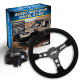 PRP Deep Dish Suede Steering Wheel Kit  Black With Adapter Hub For Toyota  Lexus  Scion And Subaru