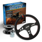 PRP Flat Leather Steering Wheel Kit  Red With Quick Release Hub For Yamaha YXZ  Viking  Wolverine  Rhino