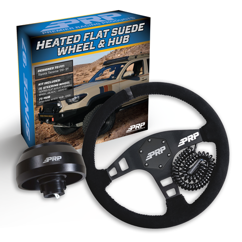 PRP Heated Flat Suede Steering Wheel Kit  Black With Adapter Hub For Toyota  Lexus  Scion And Subaru