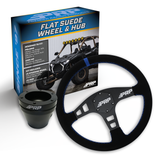 PRP Flat Suede Steering Wheel Kit  Blue With UTV Hub For Polaris RZR  Can Am X3  Arctic Cat Wildcat  EZ-GO  GEM  John Deere Gator