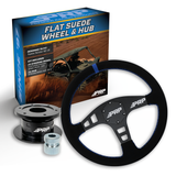 PRP Flat Suede Steering Wheel Kit  Blue With Quick Release Hub For Yamaha YXZ  Viking  Wolverine  Rhino