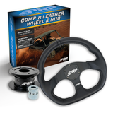 PRP Leather D-Shape Steering Wheel Kit  Black With Quick Release Hub For Yamaha YXZ  Viking  Wolverine  Rhino