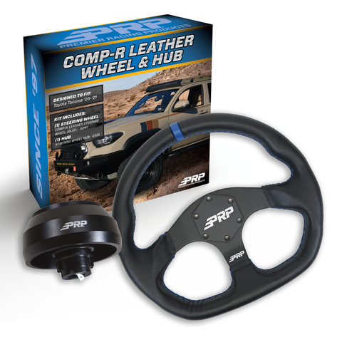 PRP Leather D-Shape Steering Wheel Kit  Blue With Adapter Hub For Toyota  Lexus  Scion And Subaru