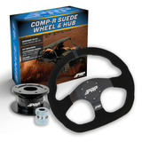 PRP Suede D-Shape Steering Wheel Kit  Black With Quick Release Hub For Yamaha YXZ  Viking  Wolverine  Rhino