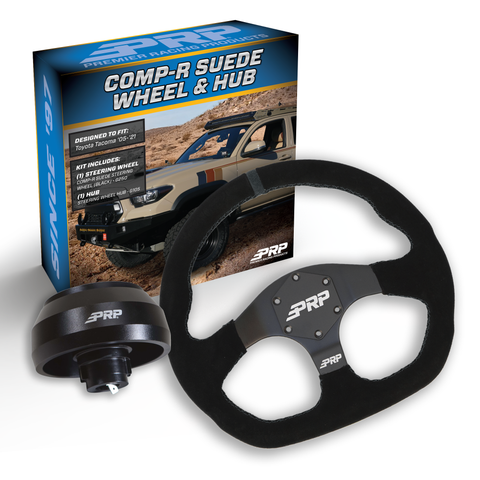 PRP Suede D-Shape Steering Wheel Kit  Black With Adapter Hub For Toyota  Lexus  Scion And Subaru
