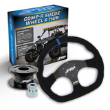 PRP Suede D-Shape Steering Wheel Kit  Blue With Quick Release Hub For Polaris RZR  Can Am X3  Arctic Cat Wildcat  EZ-GO  GEM  John Deere Gator