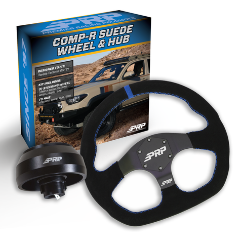 PRP Suede D-Shape Steering Wheel Kit  Blue With Adapter Hub For Toyota  Lexus  Scion And Subaru
