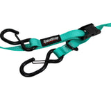 Shreddy Cam-Lock 1 In. X 10 Ft. Tie Down W/ Snap 'S' Hooks And Soft Tie (Teal)