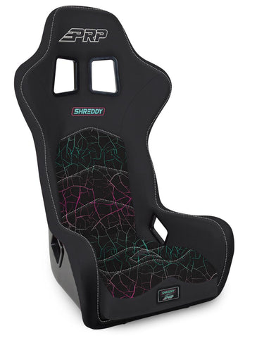 Shreddy Edition Alpha Composite Seat  Extra Wide  Cracked Black