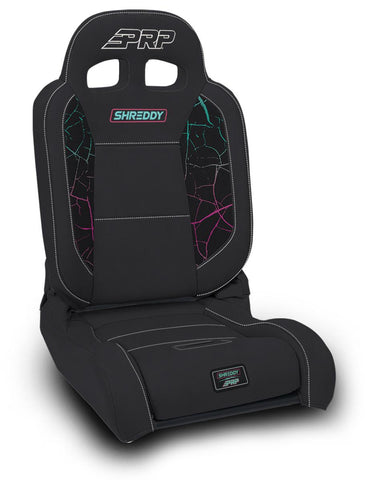 Shreddy Edition EnduroDaily Reclining Suspension Seat  Cracked Black  Driver