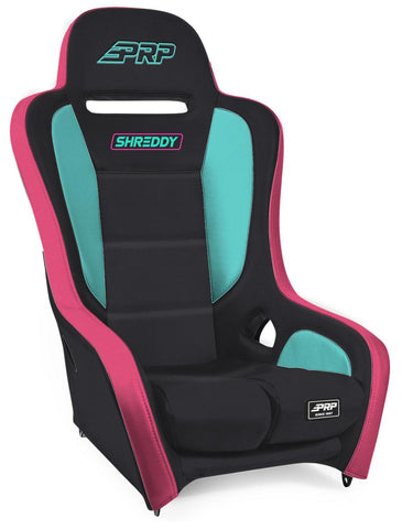 Shreddy Podium Suspension Seat; Black  Pink And Teal