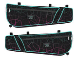 PRP Shreddy Front Door Bag With Knee Pad For Can-Am Maverick X3 (Pair)  Cracked And Teal