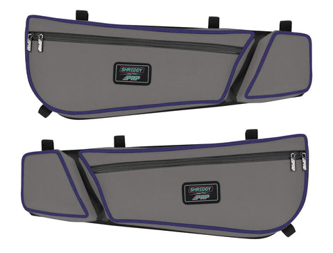 PRP Shreddy Front Door Bag With Knee Pad For Can-Am Maverick X3 (Pair)  Grey And Purple