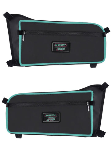 PRP Shreddy Rear Door Bags For Can-Am Maverick X3 (Pair)  Black And Teal