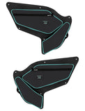 PRP Shreddy Front Door Bags With Knee Pad For Polaris RZR PRO XP  PRO R  Turbo R (Pair)  Black And Teal