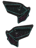 PRP Shreddy Front Door Bags With Knee Pad For Polaris RZR PRO XP  PRO R  Turbo R (Pair)  Cracked And Teal