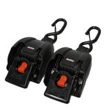 2” X 43” Retractable Marine Transom Tie-Down Straps With Snap S-Hooks (2 Pack)