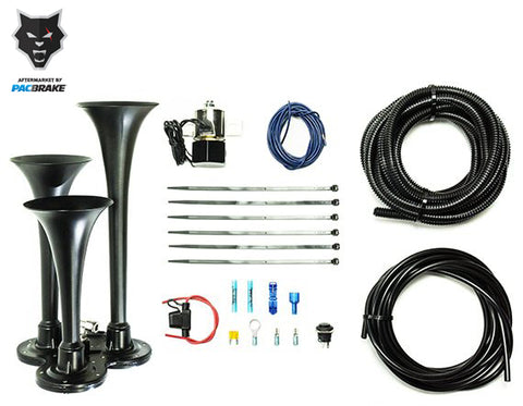 Basic Trio Air Horn For Onboard Air Cast Zinc Alloy/Stainless Steel Chrome