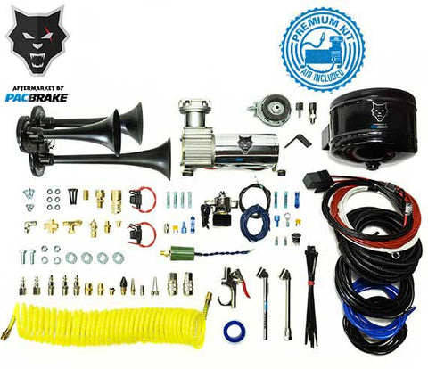 Premium Trio Air Horn W/Air Horn (HP10235) And Onboard Air (HP10163) Black