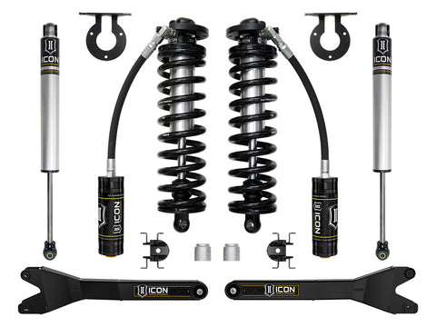 ICON 2023-2026 Ford F-250/F-350/F-450 Super Duty 4WD 2.5-3" Lift Stage 1 Coilover Conversion System W/ Radius Arms