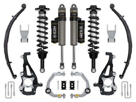 ICON 2021-2025 Ford F-150 4WD 3.5-4.5" Lift Stage 2 Suspension System Billet W/ Leaf Packs