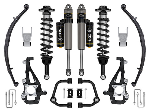 ICON 2021-2025 Ford F-150 4WD 3.5-4.5" Lift Stage 2 Suspension System Tubular W/ Leaf Packs