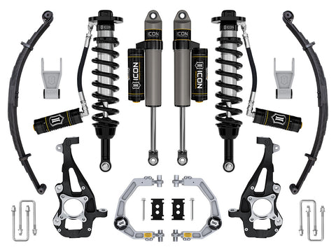 ICON 2021-2025 Ford F-150 4WD 3.5-4.5" Lift Stage 3 Suspension System Billet W/ Leaf Packs