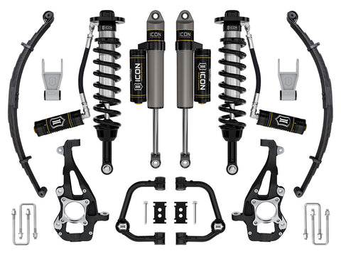 ICON 2021-2025 Ford F-150 4WD 3.5-4.5" Lift Stage 3 Suspension System Tubular W/ Leaf Packs