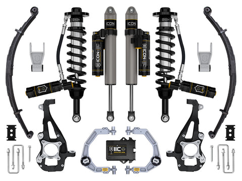 ICON 2021-2025 Ford F-150 4WD 3.5-4.5" Lift Stage 5 Suspension System Billet W/ Leaf Packs