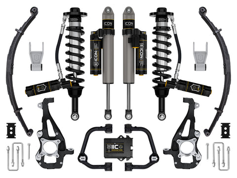 ICON 2021-2025 Ford F-150 4WD 3.5-4.5" Lift Stage 5 Suspension System Tubular W/ Leaf Packs