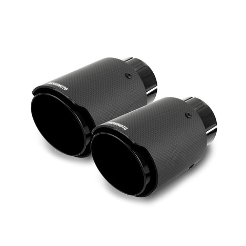 Mishimoto MMEXH-TIP-CFD25BK Exhaust Tip  Black/Carbon Fiber  Dual  2.50in