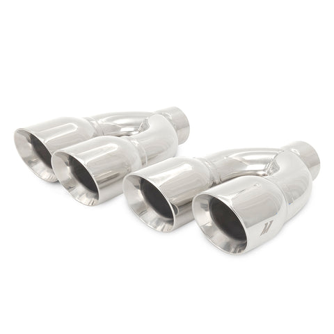 Mishimoto MMEXH-TIP-QY25P Exhaust Tip Set  Polished  Dual-Y  2.5in Inlet  3.5in Outlet