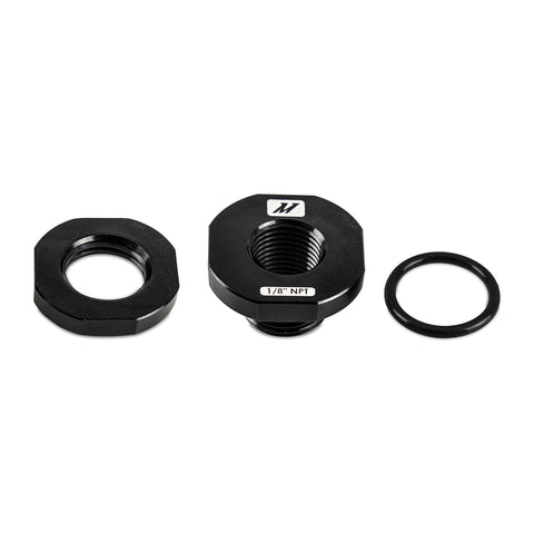 Mishimoto MMFT-NZL-18BK Aluminum 1/8in-NPT Add-On Bung For Hoses & Couplers  Black