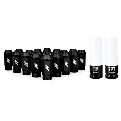 Mishimoto MMLG-1220-23LBK Aluminum Locking Lug Nuts 1/2 X 20  Black  23pc Set