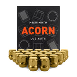 Mishimoto MMLG-AC1215-24GD Steel Lug Nuts  Gold  M12x1.5  Acorn Seat  24pc Set