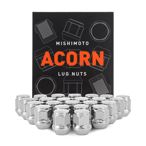Mishimoto MMLG-AC1415-24CH Steel Lug Nuts  Chrome  M14x1.5  Acorn Seat  24pc Set