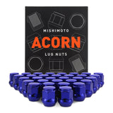 Mishimoto MMLG-AC1415-32BL Steel Lug Nuts  Blue  M14x1.5  Acorn Seat  32pc Set