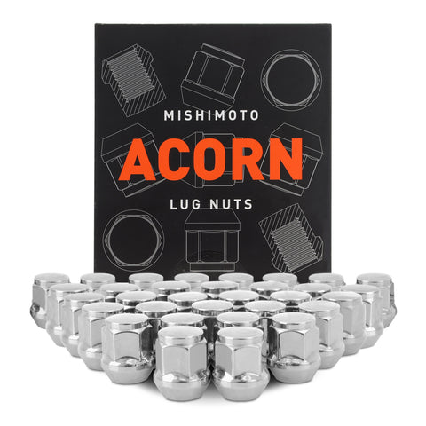 Mishimoto MMLG-AC1415-32CH Steel Lug Nuts  Chrome  M14x1.5  Acorn Seat  32pc Set
