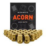 Mishimoto MMLG-AC1415-32GD Steel Lug Nuts  Gold  M14x1.5  Acorn Seat  32pc Set