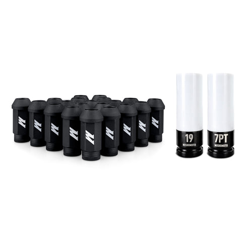 Mishimoto MMLG-M14-20LBK Steel Locking Lug Nuts M14x1.5  Black  20pc Set