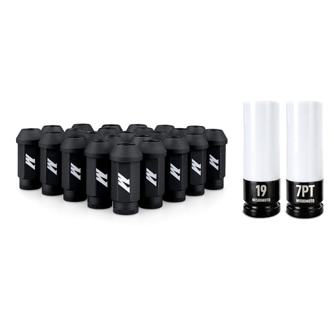 Mishimoto MMLG-M14-24LBK Steel Locking Lug Nuts M14x1.5  Black  24pc Set