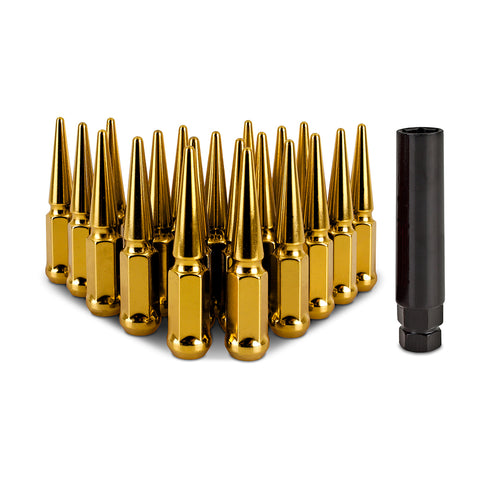 Mishimoto MMLG-SP1215-20GD Spiked Lug Nuts  Gold  M12x1.5 20-PC Set