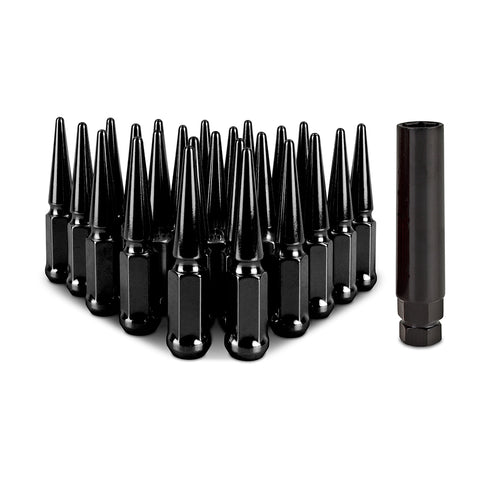 Mishimoto MMLG-SP1415-24BK Spiked Lug Nuts  Black  M14x1.5  24-PC Set