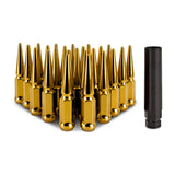 Mishimoto MMLG-SP1415-24GD Spiked Lug Nuts  Gold  M14x1.5  24-PC Set