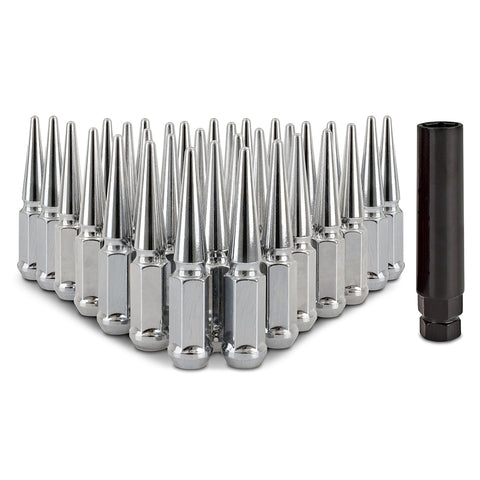 Mishimoto MMLG-SP1415-32CH Spiked Lug Nuts  Chrome  M14x1.5  32-PC Set