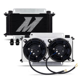 Mishimoto MMOC-19-K Universal Oil Cooler 19-Row  Silver  Kit W/Dual 5in Fans