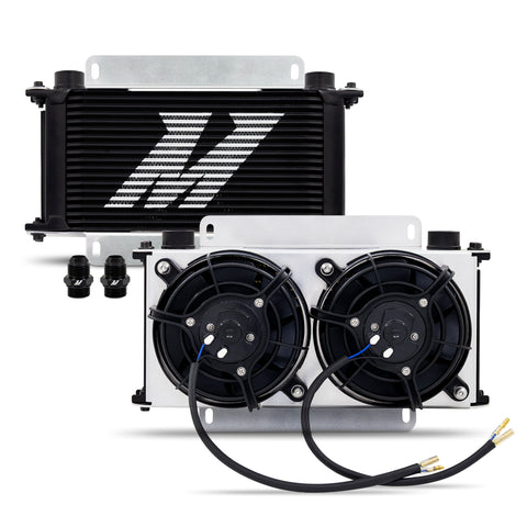 Mishimoto MMOC-19-K Universal Oil Cooler 19-Row  Silver  Kit W/Dual 5in Fans
